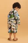 Shop_Ankid_Ivory Cotton Printed Rhinoceros Shacket  _at_Aza_Fashions