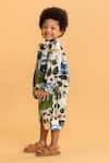 Buy_Ankid_Ivory Cotton Printed Rhinoceros Shacket With Bermuda Shorts _Online_at_Aza_Fashions