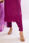 Buy_AMETHYST_Magenta Bamber Silk Embellished Bead V Neck Neckline Straight Kurta Set