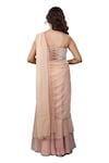 Buy_Lasha_Pink Organza Hand Embroidered Layered Pre-draped Saree With Blouse _Online_at_Aza_Fashions