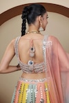 Lasha_Multi Color Dola Silk Hand Embroidered Panelled Lehenga Blouse Set _Online_at_Aza_Fashions