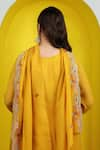 Shop_Lasha_Yellow Flat Chiffon Hand Embroidered Zari Floral Kurta Palazzo Set _at_Aza_Fashions