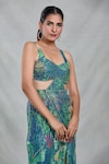 Shop_Naintara Bajaj_Multi Color Cotton Poly Printed Abstract Embroidered And Sleeveless Dress_Online_at_Aza_Fashions