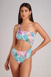 Buy_Kai Resortwear_Blue Carvico Italian Jersey(80% Polyamide 20% Lush Monokini  _at_Aza_Fashions