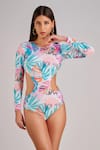 Buy_Kai Resortwear_Blue Carvico Italian Jersey(80% Polyamide 20% Lush Monokini  _at_Aza_Fashions