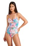 Kai Resortwear_Blue Carvico Italian Jersey(80% Polyamide Lush Sleeveless Monokini  _Online_at_Aza_Fashions