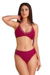 Kai Resortwear_Purple Carvico Italian Jersey(80% Polyamide 20% Neck Bikini Set  _Online_at_Aza_Fashions