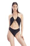 Buy_Kai Resortwear_Black Carvico Italian Jersey(80% Polyamide 20% Noir Monokini  _at_Aza_Fashions