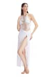 Buy_Kai Resortwear_White Carvico Italian Jersey(80% Zanzibar Bikini Sarong Set  _at_Aza_Fashions