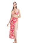 Buy_Kai Resortwear_Orange Carvico Italian Jersey(80% Polyamide Ringlet Bikini Sarong Set  _at_Aza_Fashions