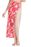 Buy_Kai Resortwear_Orange Carvico Italian Jersey(80% Polyamide Ringlet Bikini Sarong Set  _Online_at_Aza_Fashions