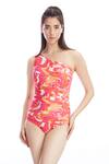 Buy_Kai Resortwear_Orange Carvico Italian Jersey(80% Polyamide 20% Ruched Draped Monokini _at_Aza_Fashions