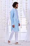 Shop_Taroob_Blue Silk Embroidered Paisley Dori Work Kurta Set  