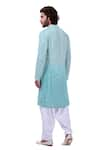 Buy_Taroob_Blue Silk Embroidered Chikankari Ombre Kurta And Pyjama Set  _Online_at_Aza_Fashions