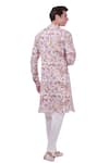 Taroob_White Silk Printed Floral Kurta Set  _Online_at_Aza_Fashions