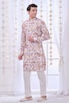 Buy_Taroob_White Silk Printed Floral Kurta Set  