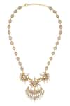 Shop_Tribe Amrapali_Gold Plated Stone Malaya Studded Half Moon Necklace _at_Aza_Fashions