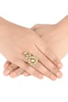 Tribe Amrapali_Gold Plated Stone Tavisha Studded Ring _Online_at_Aza_Fashions