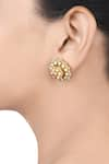 Buy_Tribe Amrapali_Gold Plated Stones Gul Floral Cutwork Studs _at_Aza_Fashions