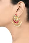 Buy_Tribe Amrapali_Gold Plated Stones Maheshi Chandbali Earrings _at_Aza_Fashions