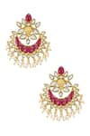 Shop_Tribe Amrapali_Gold Plated Stones Maheshi Chandbali Earrings _at_Aza_Fashions