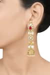 Buy_Tribe Amrapali_Gold Plated Stones Maheshi Jhumki Earrings _at_Aza_Fashions