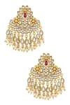 Shop_Tribe Amrapali_Gold Plated Stones Hrishaya Embellished Earrings _at_Aza_Fashions