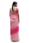 Buy_Naina Jain_Pink Organza Hand Dyed Bandhani Saree With Unstitched Blouse Piece 