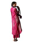 Buy_Naina Jain_Pink Silk Bandhani V Neck Maze Pattern Kurta With Pant 