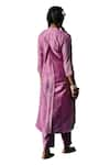 Buy_Naina Jain_Purple Silk Bandhani V Neck Maze Pattern Long Kurta With Pant 