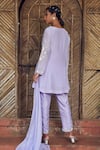 Shop_Megha Pitti_Purple Crepe Embroidery Sequin Round Zardozi Kurta Set _at_Aza_Fashions