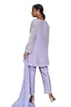 Shop_Megha Pitti_Purple Crepe Embroidery Sequin Round Zardozi Kurta Set _Online_at_Aza_Fashions