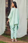 Shop_Megha Pitti_Green Satin Dupion Embroidery Sequin Round Work Top And Pant Set _at_Aza_Fashions