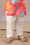 Buy_CASA NINOS_Multi Color Cotton Silk Printed Floral Straight Kurta And Pyjama Set _Online_at_Aza_Fashions