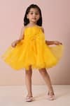 Buy_CASA NINOS_Yellow Organza Bow Dress _at_Aza_Fashions