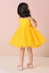 Shop_CASA NINOS_Yellow Organza Bow Dress _at_Aza_Fashions