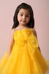 CASA NINOS_Yellow Organza Bow Dress _Online_at_Aza_Fashions