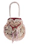 Buy_KAVANAH_Red Floral Magnolia Hand Work Potli With Detachable _Online_at_Aza_Fashions