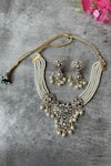 Buy_Studio6 Jewels_White Kundan Embellished Pendant Necklace Set_Online_at_Aza_Fashions