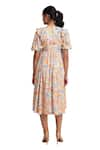 Buy_Baise Gaba_Off White Rayon Moss Printed Floral Square Glisen Dress  