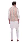 Taroob_Pink Silk Blend Embroidery Kalamkari Thread Bundi And Kurta Set _Online_at_Aza_Fashions