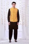 Buy_Taroob_Yellow 100% Silk Embroidery Dori Bundi And Kurta Set  