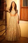 Buy_Osaa by Adarsh_White Silk Embroidery Zardozi Round Bridal Lehenga Set_at_Aza_Fashions