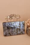 Buy_ADWITA BAGS & JEWELS_Gold Mother Of Pearl Zarin Embellished Clutch _at_Aza_Fashions