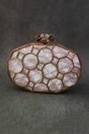 Buy_Adwita Bags & Jewels_Pink Mother Of Pearl Aamna Embellished Clutch _at_Aza_Fashions