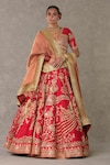 Buy_Masaba_Red Lehenga And Blouse Raw Silk Bagh E Bahara Embroidered Bridal Set _at_Aza_Fashions