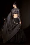 Shop_Itrh_Black Lehenga And Blouse Net Embellished Crystal Figurine Flow Set  _at_Aza_Fashions