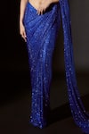 Itrh_Blue Net Embellished Crystal Osiris Pre-stitched Saree With Blouse  _Online_at_Aza_Fashions