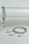 Buy_Prestones_White Zircons Stone Studded Tassel Bangles- Set Of 2_at_Aza_Fashions