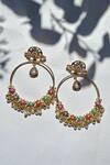 Buy_Prestones_Multi Color Stone Studded Floral Chandbalis _at_Aza_Fashions